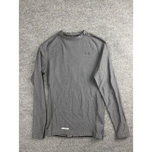 Under Armour Shirt Mens Large Gray ColdGear Compression Long Sleeve Athletic Gym